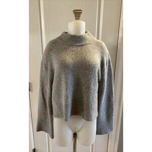 J. Crew Mock Sweater Supersoft Yarn Merino Wool Alpaca Blend Gray‎ Size S